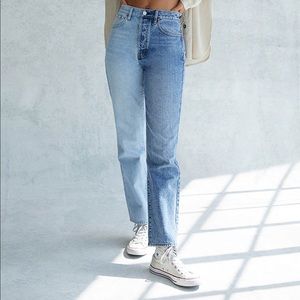 PacSun Two Tone Bleach Dyed High Waist Mom Jeans